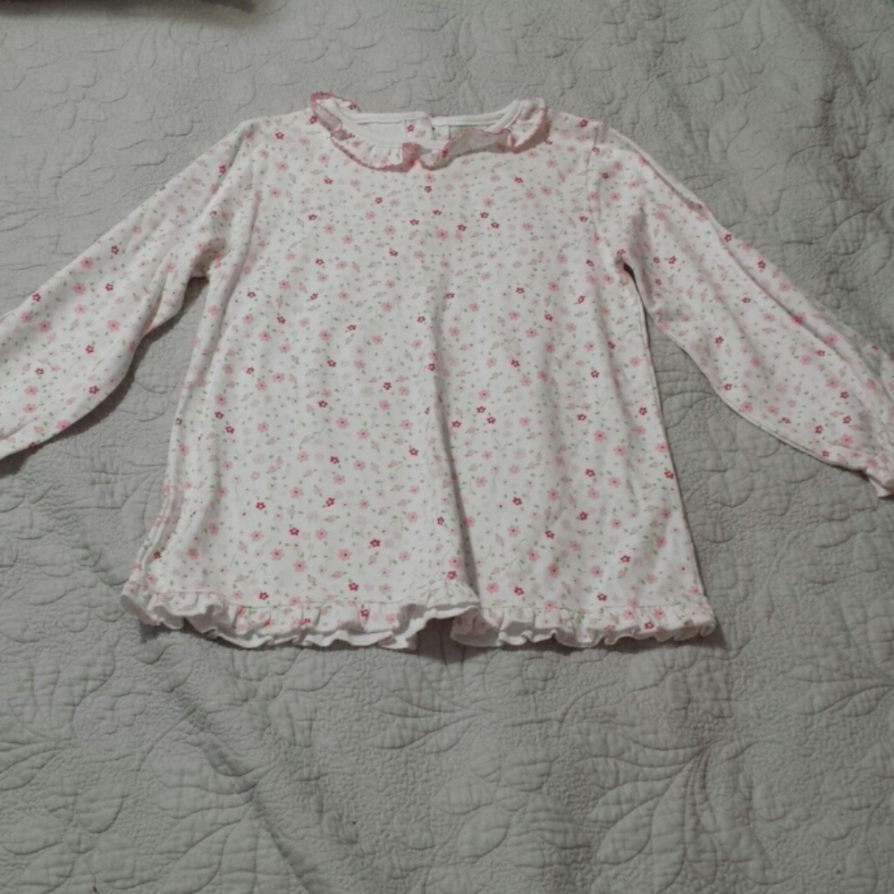 Lime Green Girls Floral Quaternary Sleeve Shirt 6X